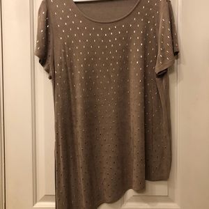 Asymmetrical gold blouse